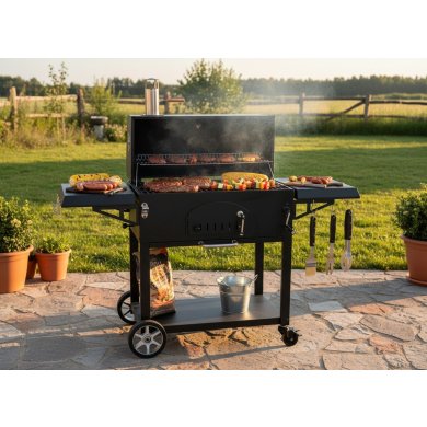 Угольный гриль с чугунной решеткой Garden Line VULCANO Черный BBQ5221 фото - 2