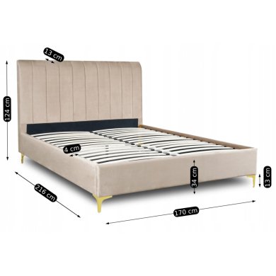 Кровать Mebel Elit MARCELO Welur 160x200 см Бежевый ME.MARCELO/160/BZ/V/LOZ фото - 10