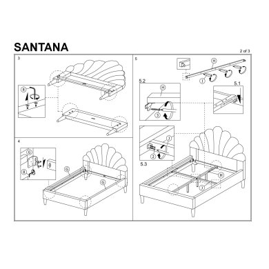 Кровать Signal Santana Velvet | Серый SANTANAV160SZD фото - 2