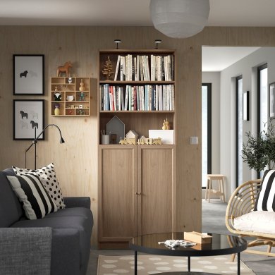 IKEA Стелаж BILLY/OXBERG Дуб (ИКЕА БИЛЛИ/ОКСБЕРГ) 09483367 фото - 2