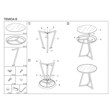 Журнальный стол Signal TEMIDA C Marmur Коричневый TEMIDACMACH фото - 3