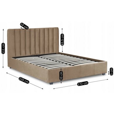Ліжко Mebel Elit MARI Welur 160x200 см Бежевий - 5 Ліжко Mebel Elit MARI Welur 160x200 см Бежевий ME.MARI/160/BZ/V/LOZZPOJ фото - 5
