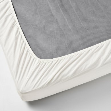 IKEA Простынь на резинке BALSAMPOPPEL 160x200 см Белый (ИКЕА БАЛЬЗАМПОППЕЛЬ) 60557543 фото - 4