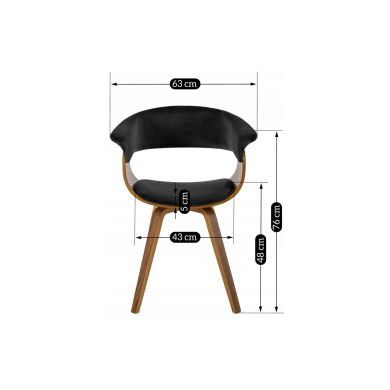 Обеденный стул Mebel Elit OHIO Welur 2 Черный - 11 Обеденный стул Mebel Elit OHIO Welur 2 Черный ME.OHIO2/CZ/DG/V/K фото - 11