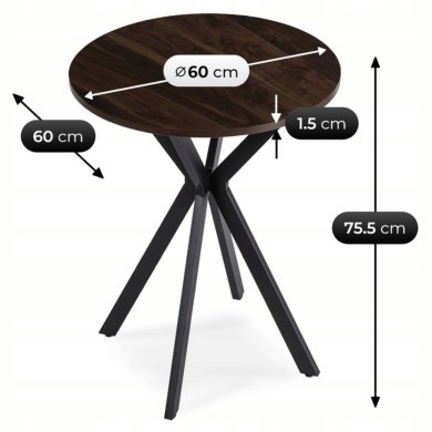 Обеденный стол Mebel Elit LAUREN 60 см Орех ME.LAUREN/O/CZ/S60 фото - 6