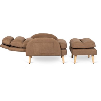 Крісло м'яке розкладне з пуфом Mebel Elit HENRY Коричневий - 3 Крісло м'яке розкладне з пуфом Mebel Elit HENRY Коричневий ME.HENRY/BR/T/FW фото - 3