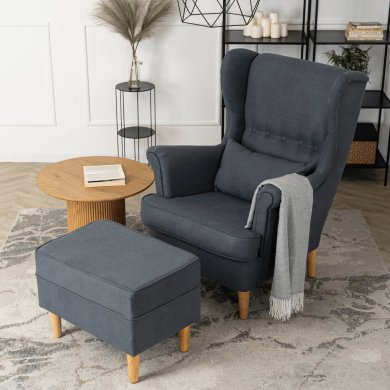 Крісло м'яке з пуфом Mebel Elit EVAN 2 Сірий ME.EVAN2/JP/D/T/FWPD фото - 9