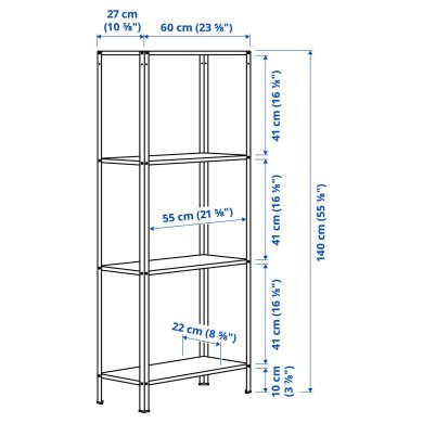 IKEA Стелаж HYLLIS Сріблястий (ИКЕА HYLLIS) 00278578 фото - 16