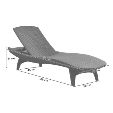 Шезлонг Keter PACIFIC Графит 230674 фото - 8