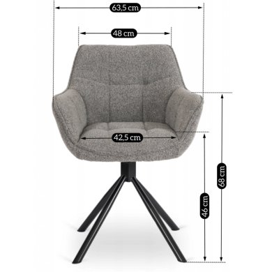 Обідній стілець поворотний Mebel Elit PEONY Сірий ME.PEONY/P/T/K фото - 10