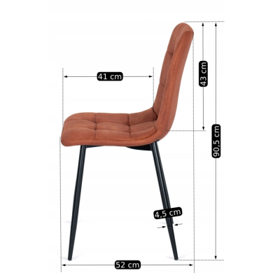 Обеденный стул Mebel Elit PERU Welur Рыжий ME.PERU/RD/V/K фото - 10