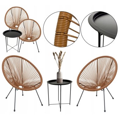 Комплект садових меблів Kontrast PICO ACAPULCO Коричневий MIX_brown фото - 2