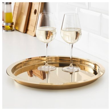 IKEA УЦЕНКА Поднос GLATTIS 38 см Золотой brak/70350113 фото - 9