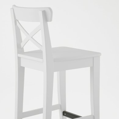 Барный стул INGOLF Белый - 3 IKEA Барный стул INGOLF Белый (ИКЕА ИНГОЛЬФ) 10122647 фото - 3