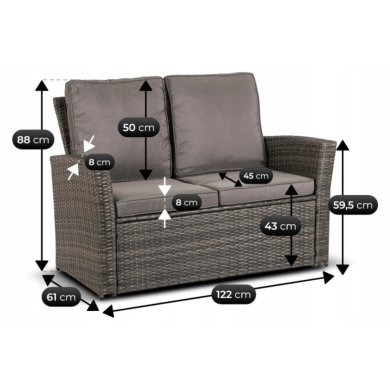 Комплект садових меблів Mebel Elit DELGADO Сірий ME.DELGADO/P/RT/OGR/ZES фото - 12