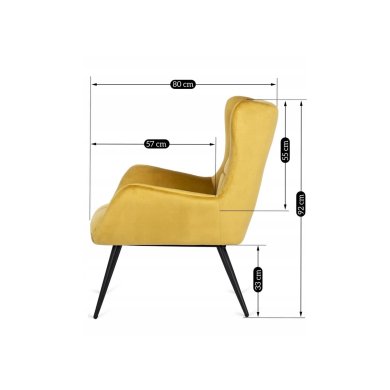 Кресло мягкое Mebel Elit VINCENT Горчичный - 12 Кресло мягкое Mebel Elit VINCENT Горчичный ME.VINCENT/CU/V/FW фото - 12