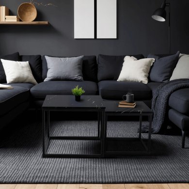 Комплект журнальних столів Mebel Elit JUNO Marmur Чорний ME.JUNO/CZM/CZ/L фото - 7