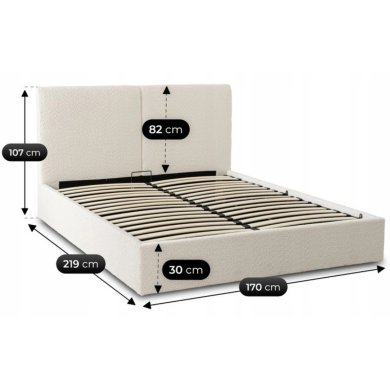 Ліжко Mebel Elit MARSYLIA Boucle 160x200 см Кремовий ME.MARSYLIA/160/KR/TB/LOZZPOJ фото - 9