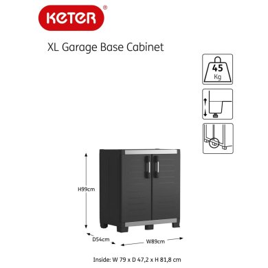 Садовый шкаф Keter/Kis XL GARAGE LOW CABINET Черный - 7 Садовый шкаф Keter/Kis XL GARAGE LOW CABINET Черный 241544 фото - 7
