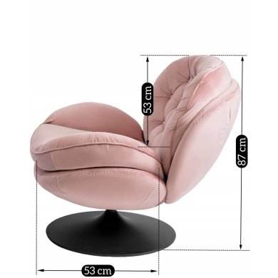 Крісло м'яке поворотне з підставкою Mebel Elit FIONA Рожевий ME.FIONA/R/V/FW фото - 6