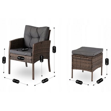 Комплект садовой мебели Mebel Elit ATLANTA Коричневый ME.ATLANTA/BR/RT/OGR/ZES фото - 12