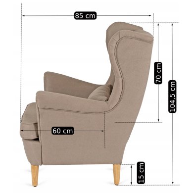 Крісло м'яке з пуфом Mebel Elit EVAN 2 Бежевий ME.EVAN2/BZ/D/T/FWPD фото - 16