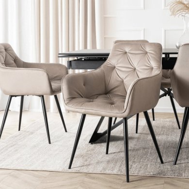 Обеденный стул Mebel Elit MODESTO Welur Бежевый ME.MODESTO/BZ/CZ/V/K фото - 6