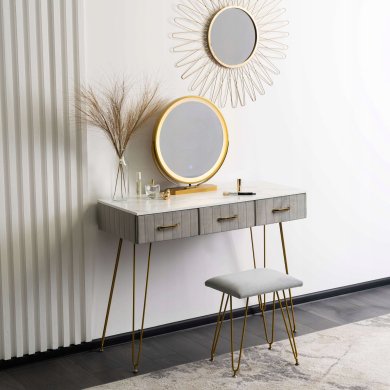 Туалетный стол c пуфом Mebel Elit SANDY Marmur Серый ME.SANDY/P/ZL/B фото - 3