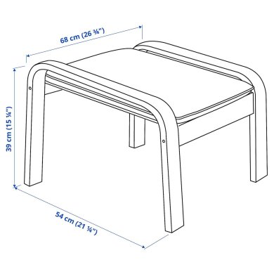 IKEA Кресло-качалка с подставкой POANG Бежевый (ИКЕА ПОАНГ) 39484266 фото - 2