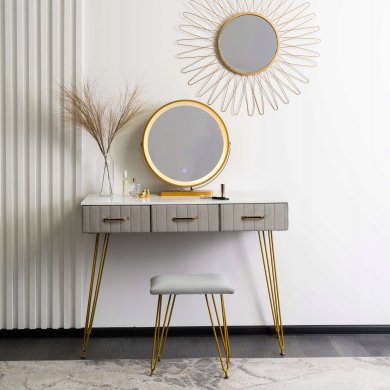 Туалетный стол c пуфом Mebel Elit SANDY Marmur Серый ME.SANDY/P/ZL/B фото - 4