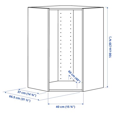 IKEA Каркас навісної кутової шафи METOD (ИКЕА МЕТОДЫ) 70215281 фото - 2