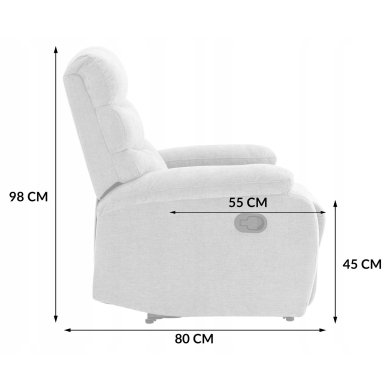 Кресло мягкое раскладное с реклайнером Kontrast VERA Серый 5.01.84816 фото - 13