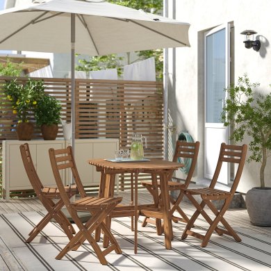IKEA Комплект складаних садових меблів ASKHOLMEN Дерево (ИКЕА АСХОЛЬМЕН) 89530039 фото - 2