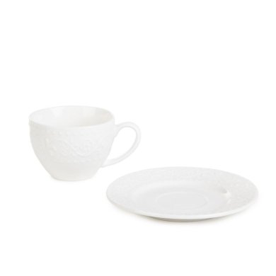 Чашка с блюдцем Homla SYLIA 90 мл Белый - 2 Чашка с блюдцем Homla SYLIA 90 мл Белый 218930 фото - 2