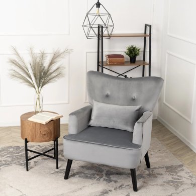 Крісло м'яке Mebel Elit BUNNY Welur 2 Сірий - 8 Крісло м'яке Mebel Elit BUNNY Welur 2 Сірий ME.BUNNY/P/CZ/V/FW фото - 8