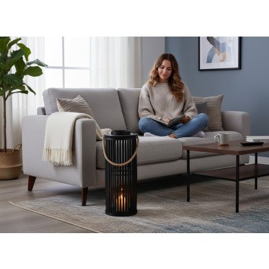 Подсвечник-фонарь Garden Line 24x50 см Черный ILS1326 фото - 3