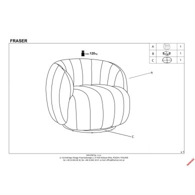 Кресло мягкое поворотное Halmar FRASER Кремовый - 4 Кресло мягкое поворотное Halmar FRASER Кремовый V-CH-FRASER-FOT-KREMOWY фото - 4