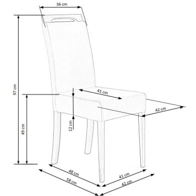 Обеденный стул Halmar CLARION 3 Синий V-PL-N-CLARION-DĄB MIODOWY-MONOLITH77 фото - 8