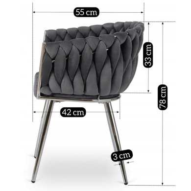 Обідній стілець Mebel Elit SORELLA Welur Сірий - 11 Обідній стілець Mebel Elit SORELLA Welur Сірий ME.SORELLA/P/CH/V/K фото - 11