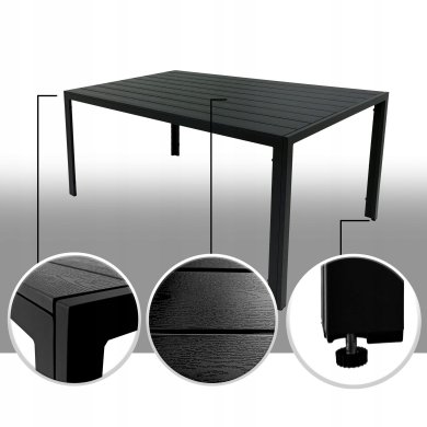 Садовий стіл Kontrast ALLEN 130 Чорний 5.04.212542 фото - 2