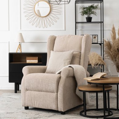 Крісло м'яке розкладне з реклайнером Mebel Elit SIMON 2  Бежевий ME.SIMON2/BZ/T/FW фото - 9