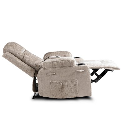 Кресло мягкое раскладное массажное с реклайнером Mebel Elit BOX Welur Бежевый ME.BOX/BZ/V/FW фото - 4