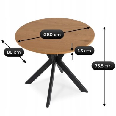 Обідній стіл Mebel Elit LAUREN 80 см Дуб золотий ME.LAUREN/D/CZ/S80 фото - 7