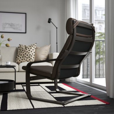 IKEA Крісло-качалка POANG Темно-коричневий (ИКЕА ПОАНГ) 59829125 фото - 17