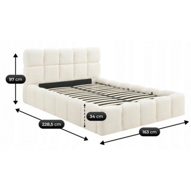 Кровать Mebel Elit MURACJA Boucle 140x200 см Кремовый ME.MURCJA/140/KR/TB/LOZZPOJ фото - 5