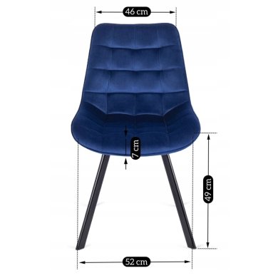 Обідній стілець Mebel Elit RICK Welur Синій - 11 Обідній стілець Mebel Elit RICK Welur Синій ME.RICK/GR/V/K фото - 11