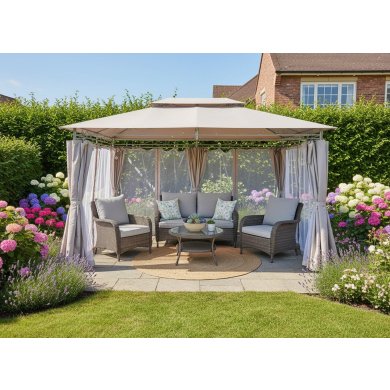 Садова альтанка з москітною сіткою Garden Line 4x3 м Бежевий TUN0372 фото - 8