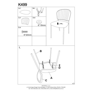 Обеденный стул Halmar K499 Розовый V-CH-K/499-KR-RÓŻOWY фото - 19