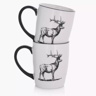 Кружка Duka HORN 320 мл | Чорний принт/Білий - 3 Кружка Duka HORN 320 мл | Чорний принт/Білий 1219433 фото - 3