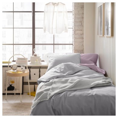 IKEA Комплект постельного белья NATTSVARMARE 150x200 см Серый (ИКЕА НАТЦВАРМАРЕ) 20529335 фото - 3